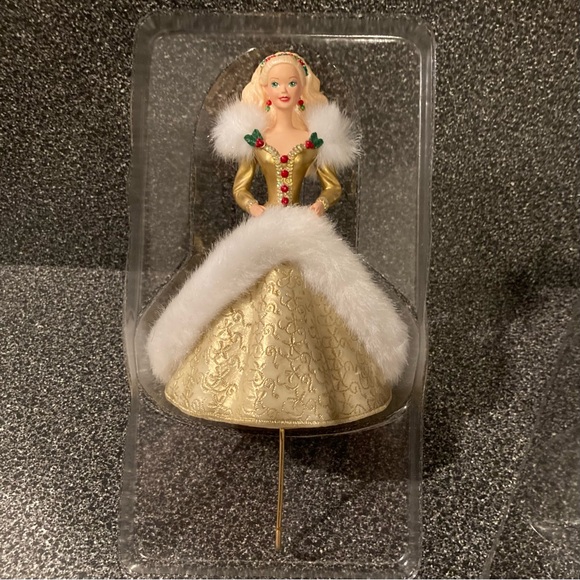 NIB Vtg Happy Holidays Barbie Stocking Hanger 1995 Hallmark for Mattel - Picture 10 of 15